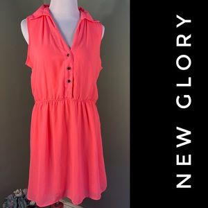 L New Glory pink midi dress